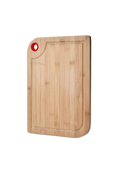 PUFO universal kitchen chopping board made of bamboo wood, with hanging hole, 30 x 20 cm, brown