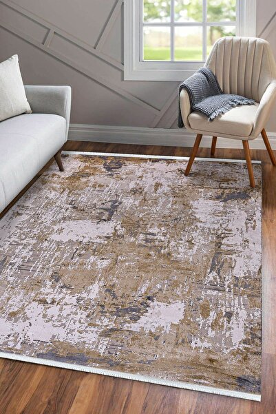 Markaev Oxford 046 Dekoratif Kaymaz Tabanlı Saçaklı Yıkanabilir Halı Yolluk Mdd ZNTKLM