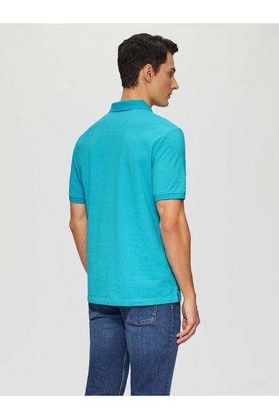 s.Oliver Tricou polo bărbătesc, bumbac, croială regulată, logo, albastru-deschis, L