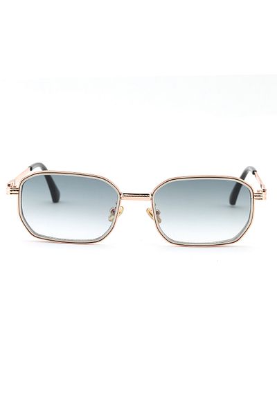 Angel Eyes Rectangular Design Gold Frame Gray Glass Women's & Men's Sunglasses