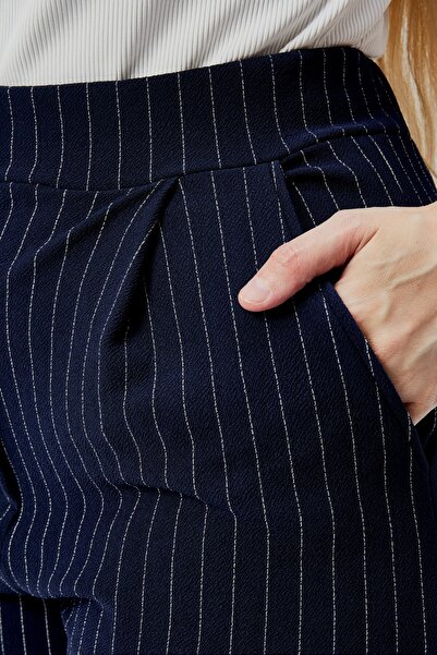 Symirna High Waist Pleated Lycra Women Pants