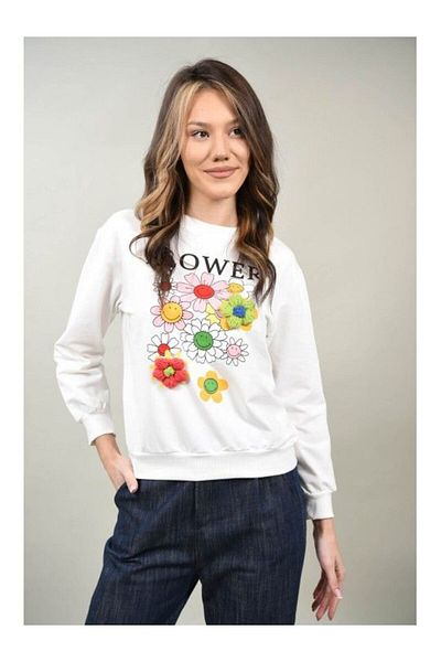 Cocco Rossa SWEATSHIRT MARGARETE BIANZA White L-XL