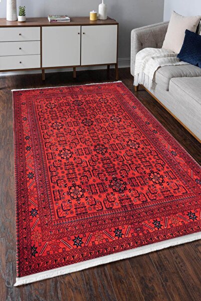 Markaev Oxford 065 Dekoratif Kaymaz Tabanlı Saçaklı Yıkanabilir Halı Yolluk Mdd ZNTKLM