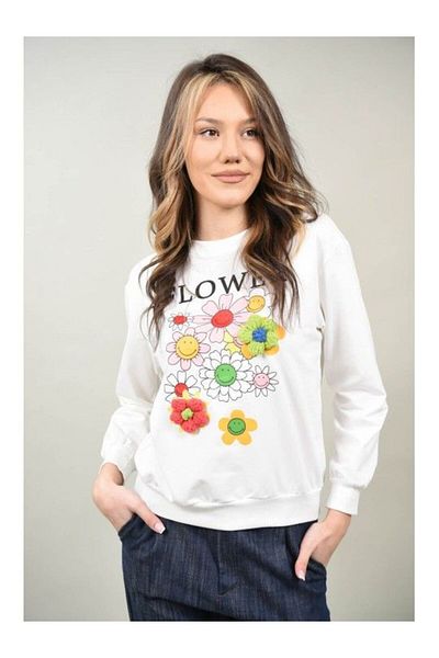 Cocco Rossa SWEATSHIRT MARGARETE BIANZA White L-XL