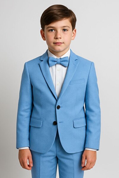 SIRRI Costum 4 piese pentru băieți – jachetă, vestă, pantaloni și papion