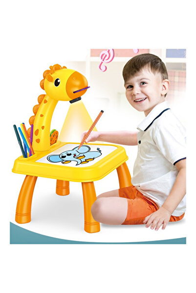 KIKIBEBE آلة رسم إسقاطية مع موسيقى - أصفر