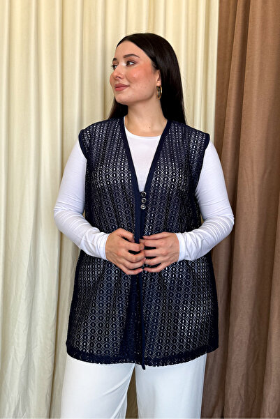 ModaPlaza Жіночий короткий жилет з мереживом