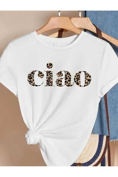 TekTarzz تيشيرت بتصميم مطبوع Ciao للجنسين
