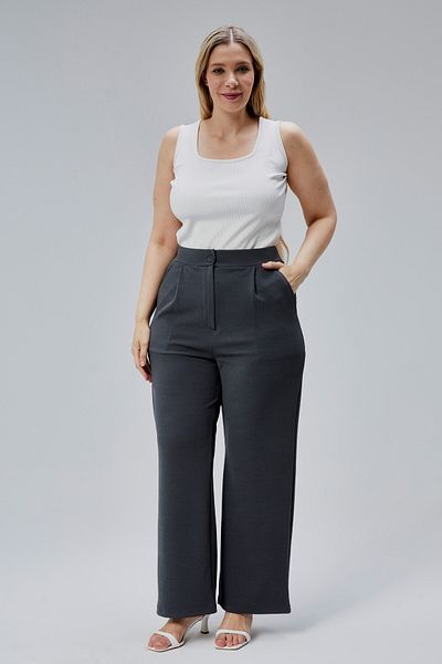 Symirna High Waist Pleated Lycra Women Pants