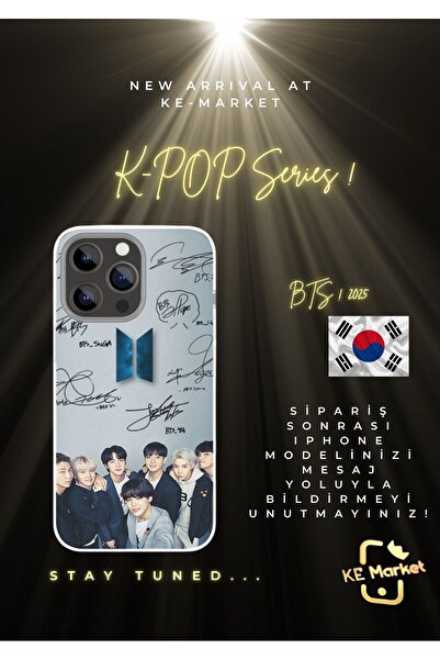 SOFTCASE K-Pop Series BTS Iphone Tüm Modellere Uyumlu Kılıf Iphone 6,7,8,x,11,12,13,14,15,16 Plus