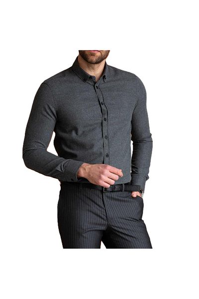 ATİLLA ÖZER Cotton Slimfit Mold Pocketless Lycra Long Sleeve Sweat Absorption Feature Ironing-Free Fabric