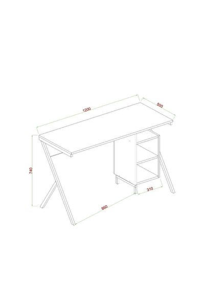 AYMOBSAN Rio Metal Ayaklı Çalışma Masası Antrasit