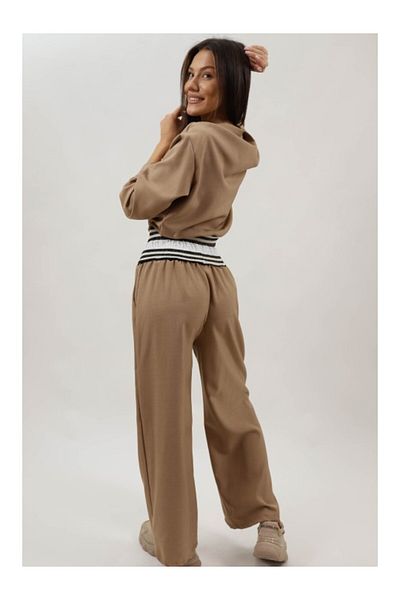 Lamiar SLEEK LONG PANTS WITH WAIST DRAWN AND MELEK BOMBER JACKET WITH ONE WAIST Camel