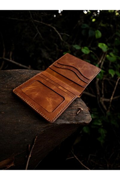 Kalkan deri hakiki deri cüzdan - el yapımı - pencereli