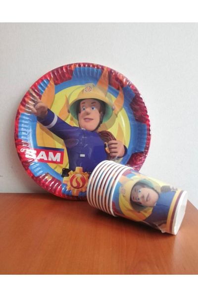 AKTEZ-EL Paper Plate - Glass Firefighter Sam 8 Pack