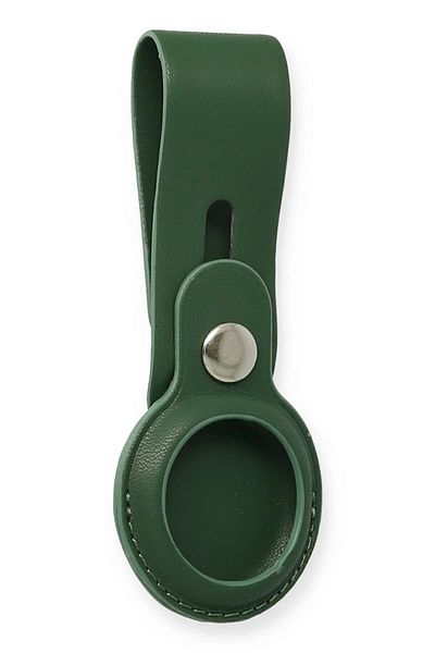 NewFace Airtag strap leather case - dark green