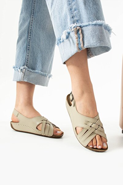 AlbiShoes Darma Anatomik Yumuşak Rahat Taban Kadın Sandalet Anne Orta Yaş Genç Şık Sandalet Terlik
