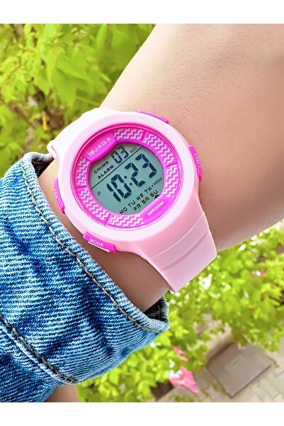 Ferrucci Jaga Digital Women's Wristwatch with Pink Silicone Cord