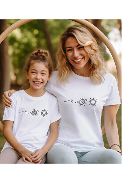 ASELİNDA Tricou combinat de familie cu tematică de vară - tricou la modă (est...