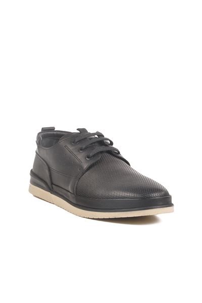 WALKWAY Lo2063 Black Genuine Leather Men's Casual Shoes