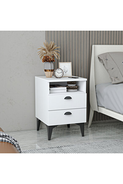 Home Mobiga Afra Çift Çekmeceli Raflı Komodin