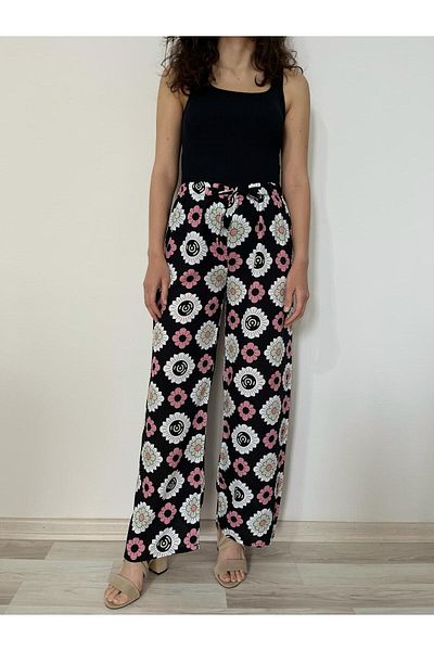 520CK Woman's Elastic Waisted Loose Leg Viscose - Summer Pants
