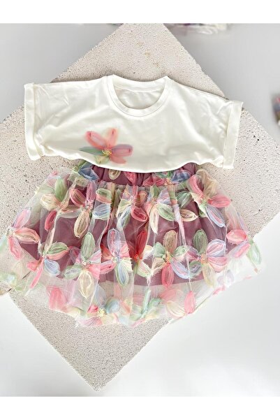 ZEYBERYAKİDS بدلة تنورة زنبق بيضاء