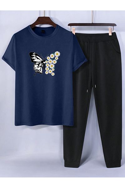 uyguntarz Σετ φόρμας 2 τεμαχίων Daisy Butterfly printed