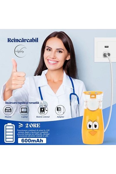 e-Wantay Portable Aerosol Device ® ​​With Ultrasonic, 3 Modes, Mesh, 600mah, 2 Mouthpiece Masks