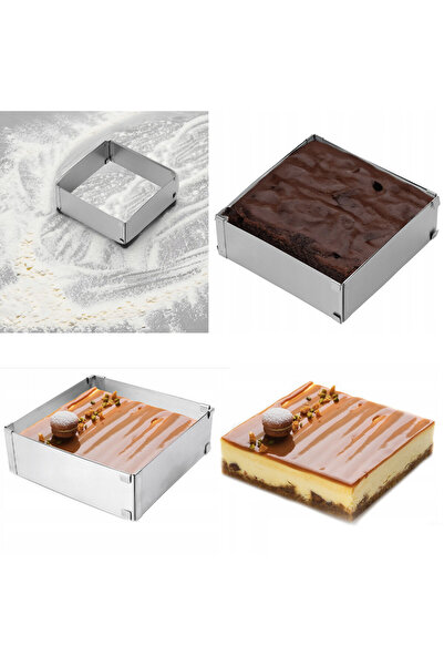 PUFO Formă metalică reglabilă pentru tort, fursecuri, argintie