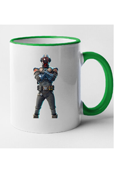 OEM Cană personalizată Fortnite - Vizitatorul cu mâner verde, INOVATIX®. 330 ml