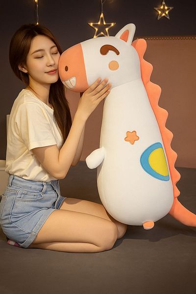 Ecrou Pretty Dino Plush Pillow, Cushion 50cm