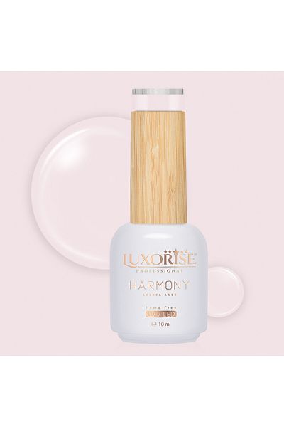 LUXORISE Bază de cauciuc fără Hema LUXORISE Harmony - Roz lăptos 10ml