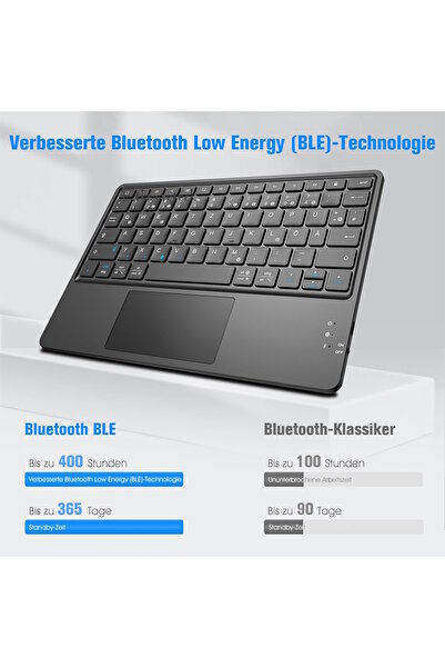 m.tk moveteck Tüm Cihazlara Uyumlu Kablosuz Bluetooth Touchpad li Q Klavye Tablet Telefon iPad Galaxy Honor Redmi