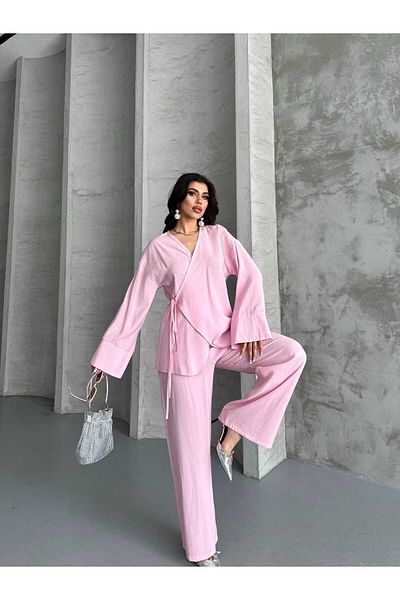 Moda İkra Front Tie Kimono Suit