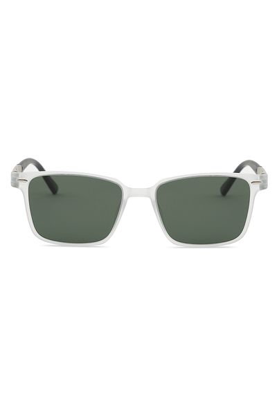 Angel Eyes Rectangle Design Gray Frame Green Glass Polarized Glasses Women&Men