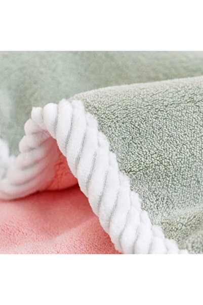 Viyogo Turban towel with button for quick hair drying, microfiber, 60 x 24 cm, green