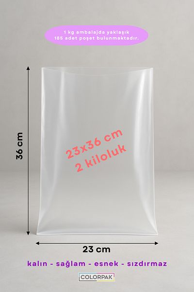 COLORPAK Transparent Nylon Bag 23X36Cm (Bilateral) Legume Meat Refrigerator Bag Quantity:1 kg