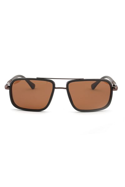 Angel Eyes Rectangle Design Brown Frame Black Brown Glass Polarized Glasses Women&Men