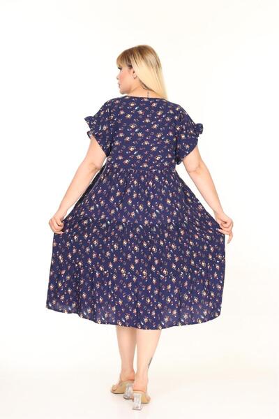 mervemoda Women's Large Size Sleeveless Summer Dress