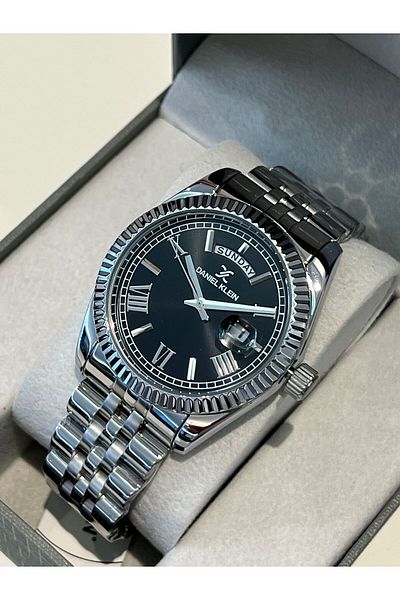 Daniel Klein Father's Day New Model Black Dial Silver Cord Men's Wrist Watch