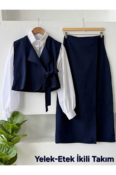 ENDAMIM Linen Skirt Set