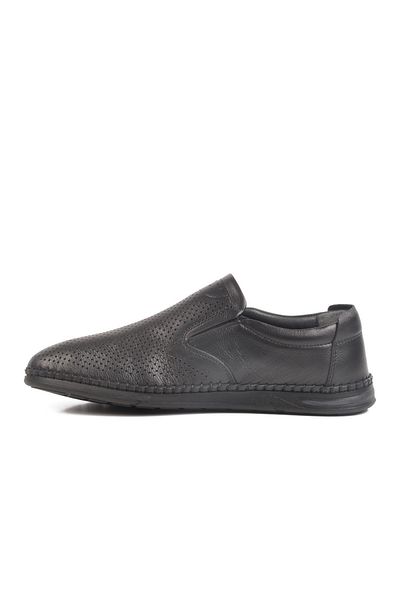 WALKWAY Lo0419-106 m Black Genuine Leather Men's Summer Casual Shoes