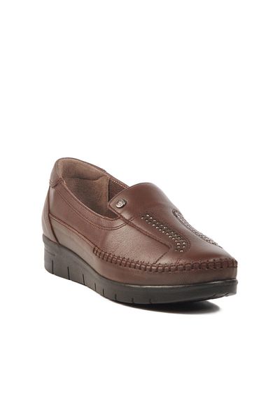 WALKWAY 42641 Z Brown Genuine Leather Women's Casual Shoes