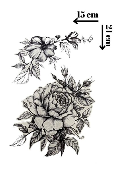 Stone Family Romantik Gül Desenli Geçici Dövme – Moda Tutkunlarına Özel