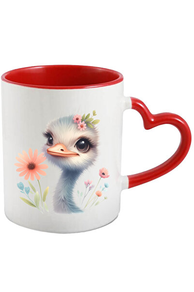 StoryGift Romania Cana Cu O Pasare Strut | Ilustratie | Africa | Flori | Plan...