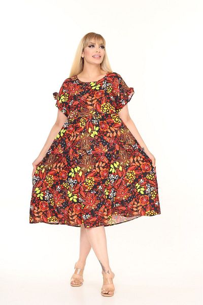 mervemoda Women's Large Size Sleeveless Summer Dress