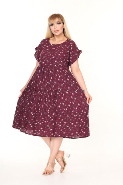 mervemoda Women's Large Size Sleeveless Summer Dress