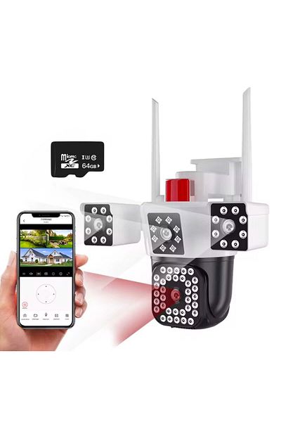 e-Wantay Guardio 5 in 1 Surveillance Camera, 4G/LAN, Full HD, 360°, Audio, Night Vision, 64GB Card, IP66