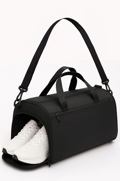 KAFF Travel Gym Fitness - Black Large Suitcase Bag with Front Pocket